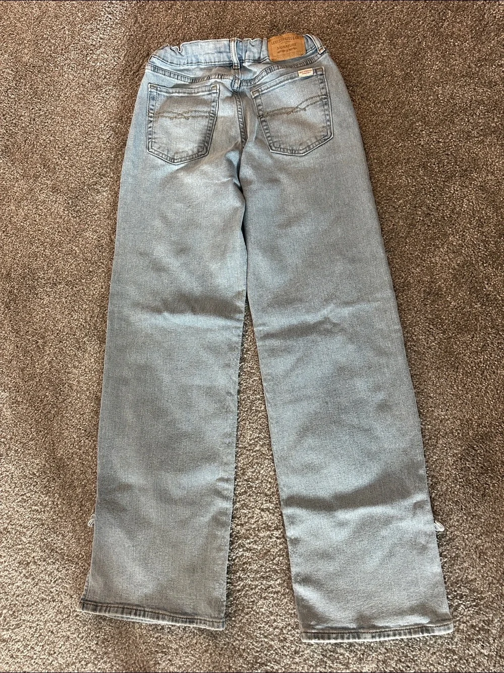 Levi's Light Blue Straight-Leg Jeans with Ankle Ties